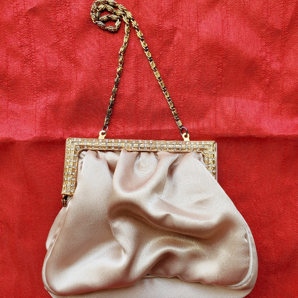 Beautiful Vintage Satin Evening Bag